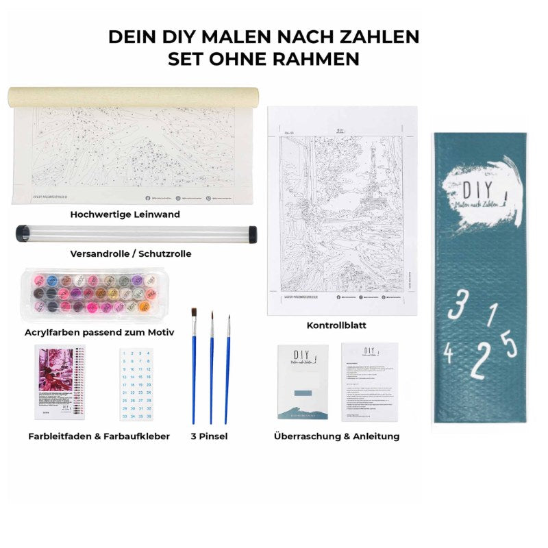 Wowdecor Malen Nach Zahlen Set – Eule Mit Blumen, 40x50cm, Leinwand & Farben Inklusive