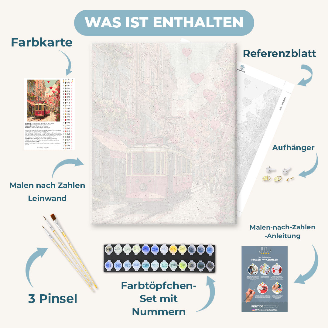 Malen Nach Zahlen Für Erwachsene: Stadt-Straße-Motiv Auf 40x50cm Leinwand – DIY Ölgemälde-Set Von ABEUTY