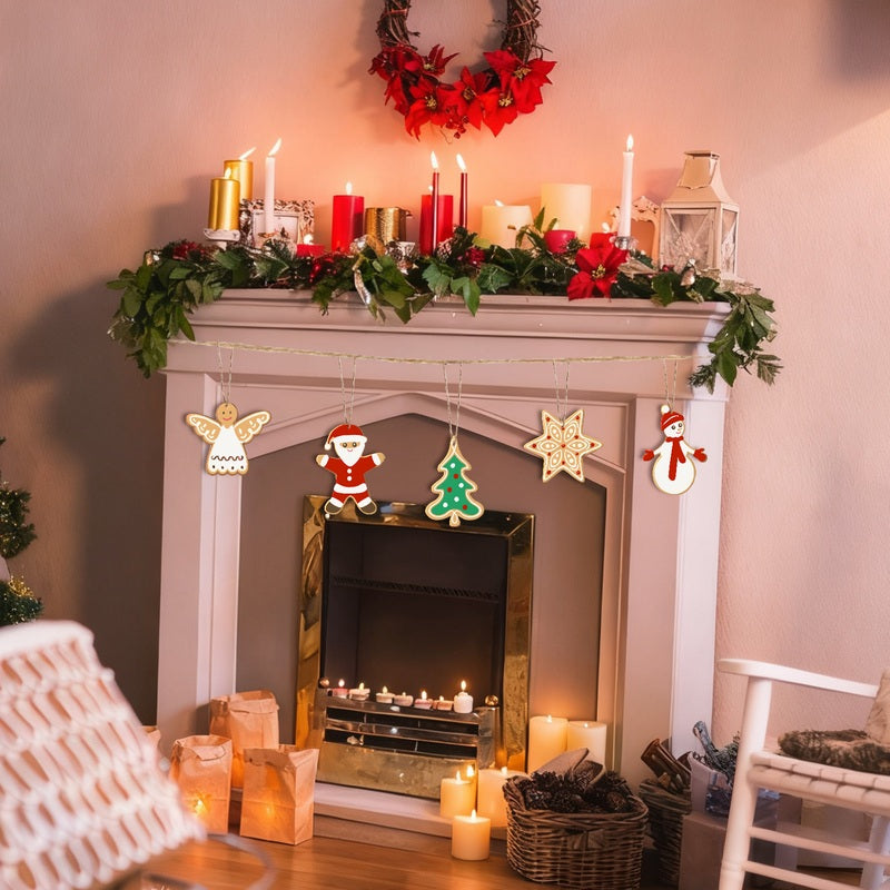 8 XL Weihnachtsanhängern | Lebkuchen-Weihnachtsset
