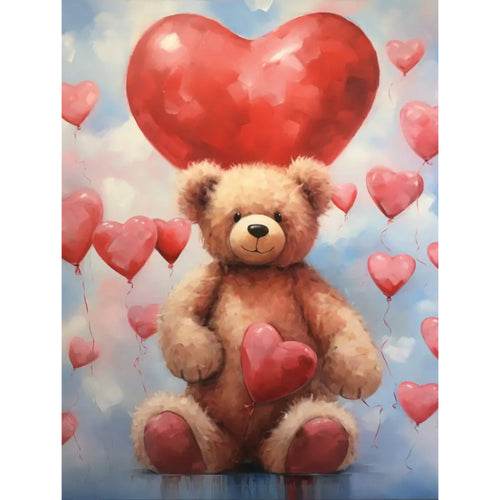 Malen nach Zahlen - Teddybär mit Herz