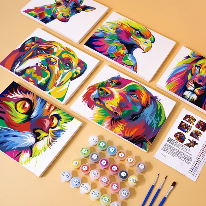 WOWDECOR Malen Nach Zahlen Kit – Buntes Tiermotiv, 40,6 X 50,8 Cm | Ölgemälde Zum Selbermachen, Inkl. Rahmen & Acrylfarben