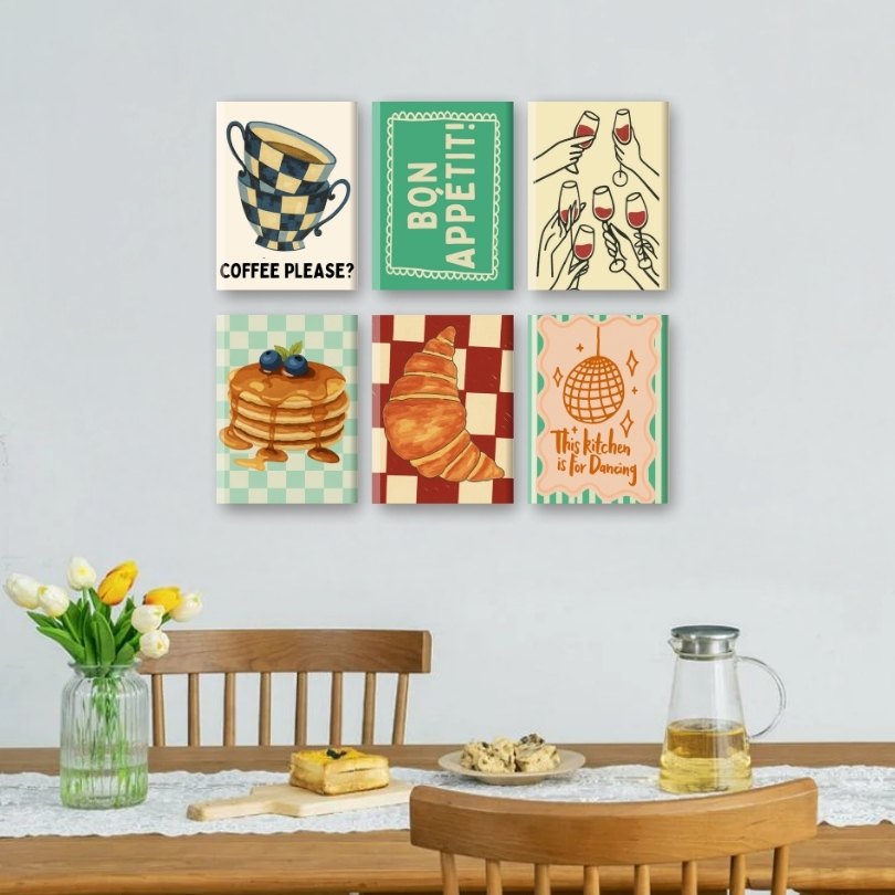 Malen Nach Zahlen Set 6 Stück 15x20cm - Mini Leinwände Mit Rahmen Für Erwachsene