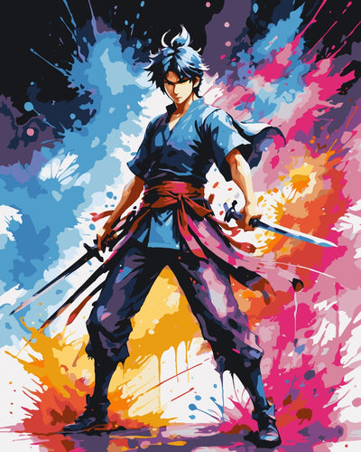 Malen nach Zahlen -   Anime-Schwertkämpfer | Color Splash