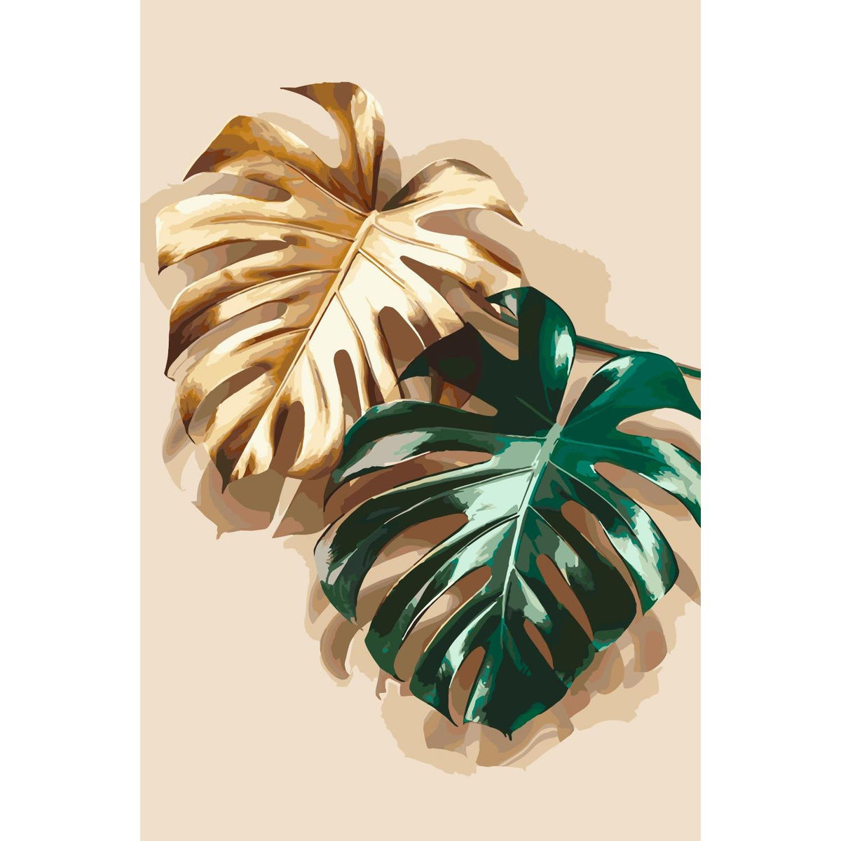 monstera bild malen Malen nach Zahlen - Golden Monstera