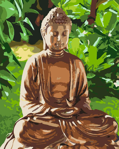 Malen nach Zahlen - Buddha im Grünen