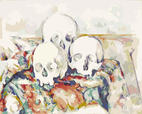 Malen nach Zahlen - Die drei Totenköpfe - Paul Cezanne
