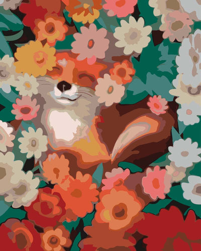 Malen nach Zahlen - Fuchs in den Blumen