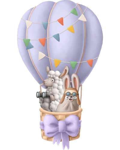 Malen nach Zahlen - Heißluftballon - Schaf und Hase