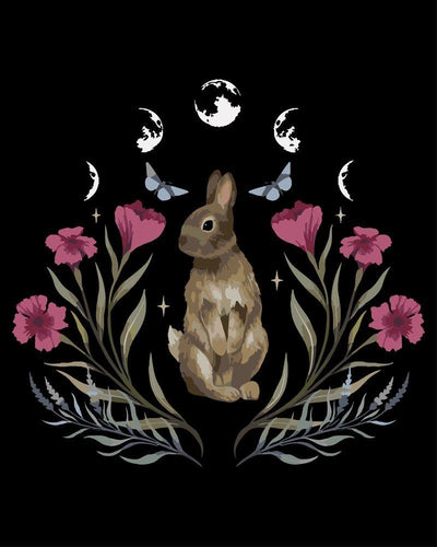 Malen nach Zahlen - Kaninchen bei Nacht - by Pixie Cold