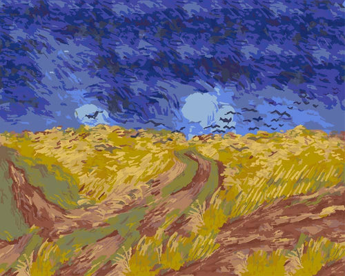 Malen nach Zahlen - Krähen über Weizenfeld - Vincent van Gogh