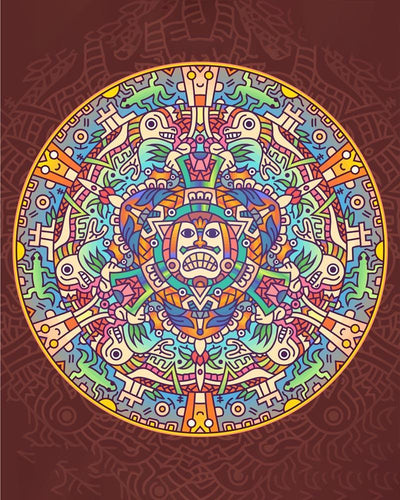 Malen nach Zahlen - Mandala - Aztekischer Farbverlauf