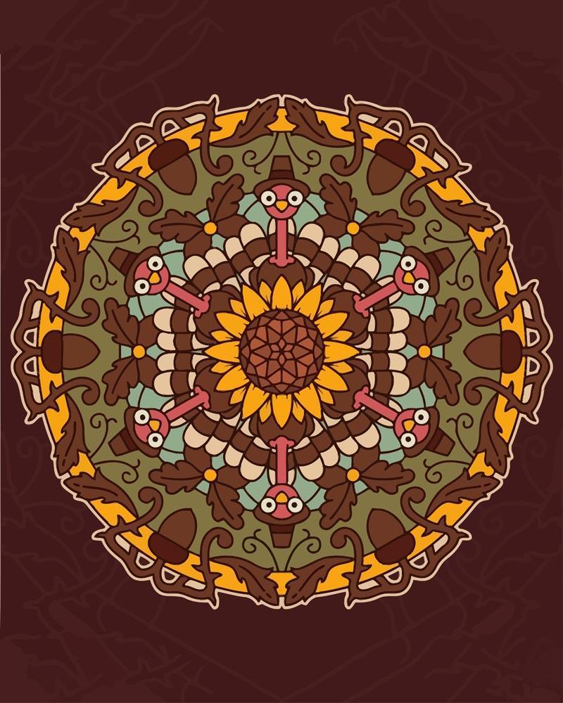 Malen nach Zahlen   Mandala   Erntedankfest Farbe