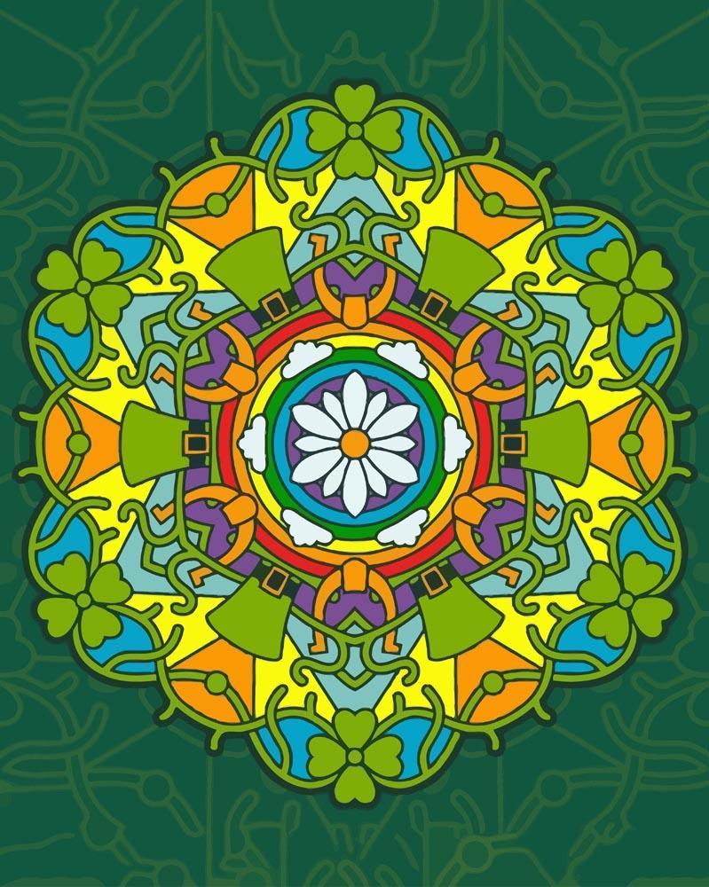 Malen nach Zahlen   Mandala   St. Patrick Farbe