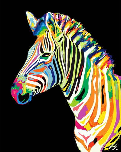 Malen nach Zahlen - Neon Zebra Seite