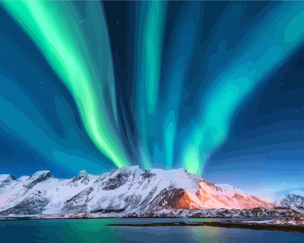 Malen nach Zahlen   Nordlichter norwegen   Aurora Borealis
