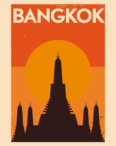 Malen nach Zahlen - Retro - Bangkok