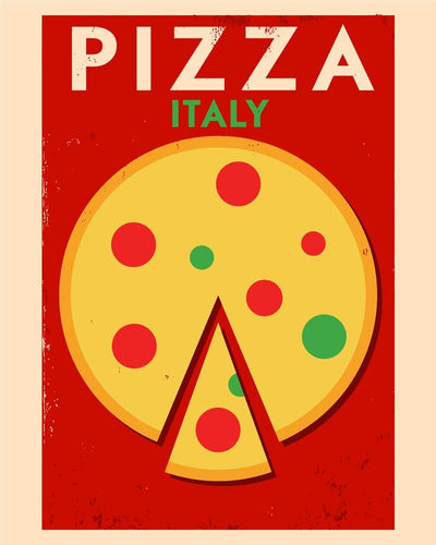 Malen nach Zahlen - Retro - Italien Pizza