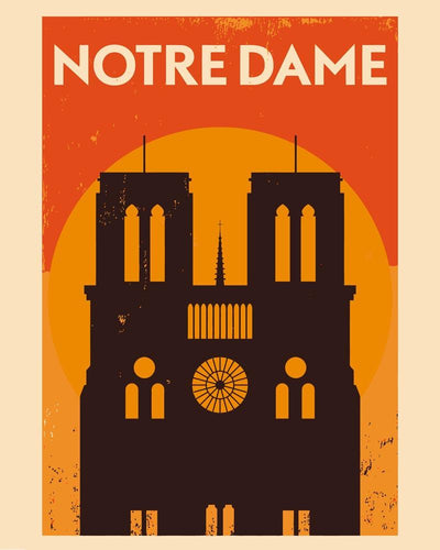 Malen nach Zahlen - Retro - Notre Dame