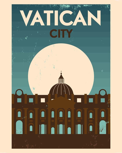Malen nach Zahlen - Retro - Vatikan bei Nacht