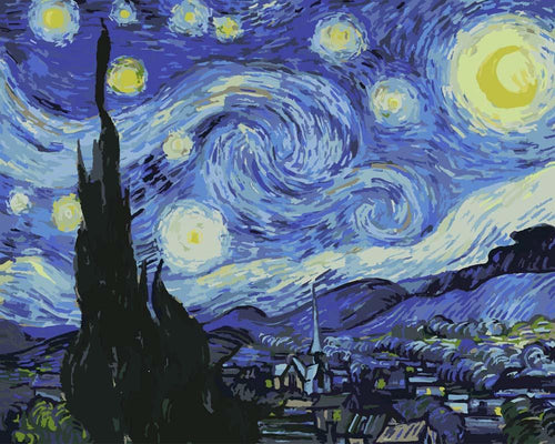Malen nach Zahlen - Sternennacht (The Starry Night) - Van Gogh