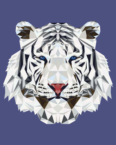 Malen nach Zahlen - Weißer Tiger Polygon
