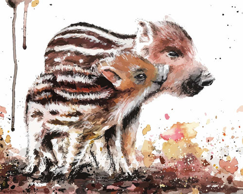 Malen nach Zahlen - Wildschweinchen - by Tiny Tami