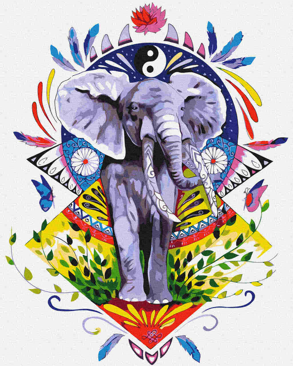 Malen nach Zahlen   life balance elefant   by Pixie Cold