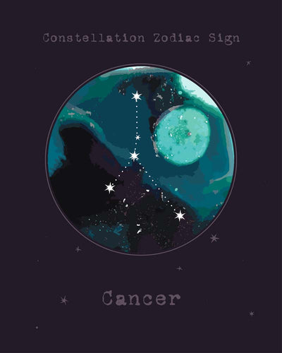 Malen nach Zahlen - Sternzeichen - Cancer - Krebs