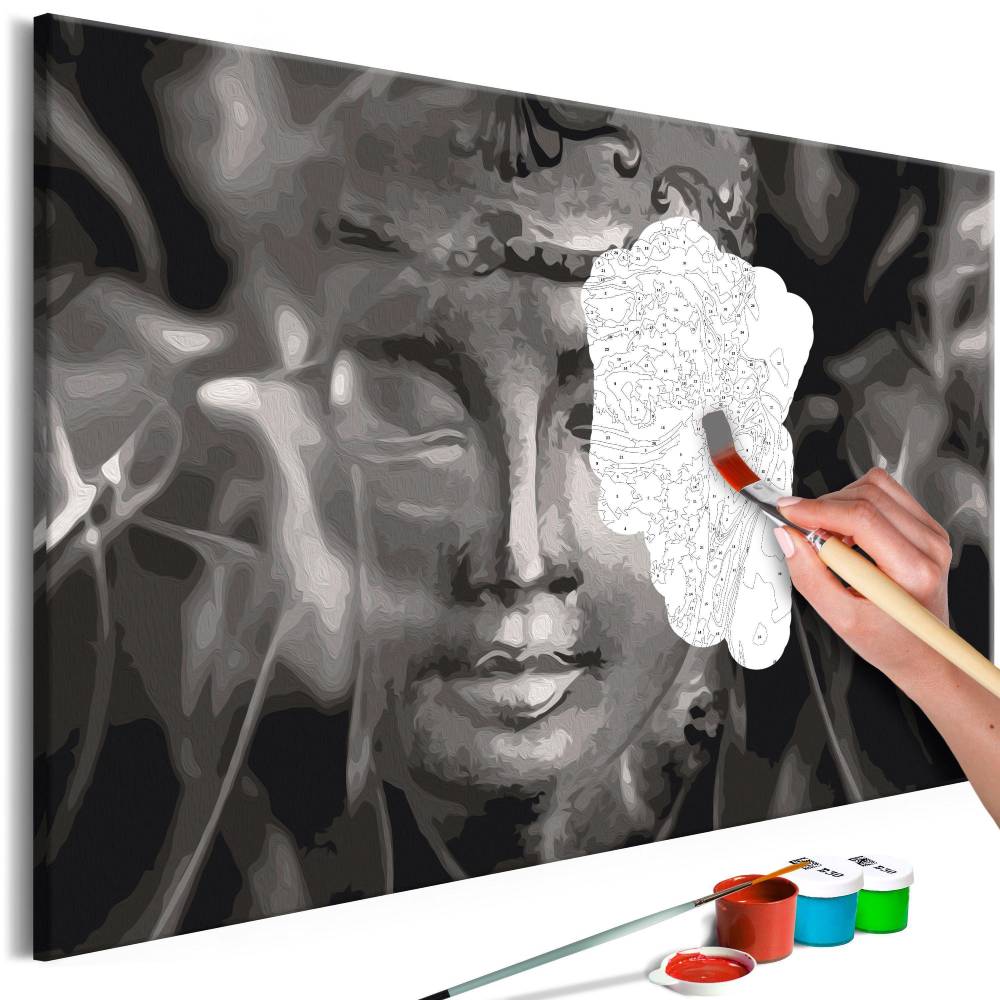 Malen nach Zahlen   Buddha in Black and White