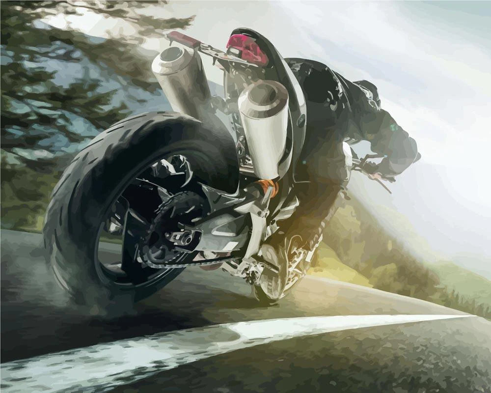 Malen nach Zahlen Motorrad