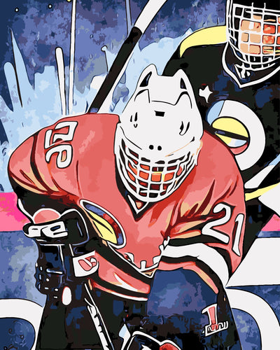 Malen nach Zahlen - Mahlen nach Zahlen - Eishockeyspieler - by Zamart