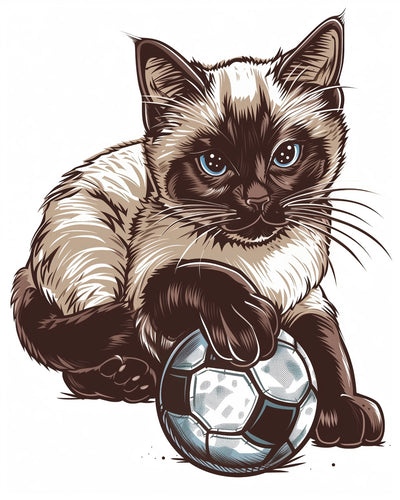 Malen nach Zahlen - Malen nach Zahlen - Katze mit Fußball