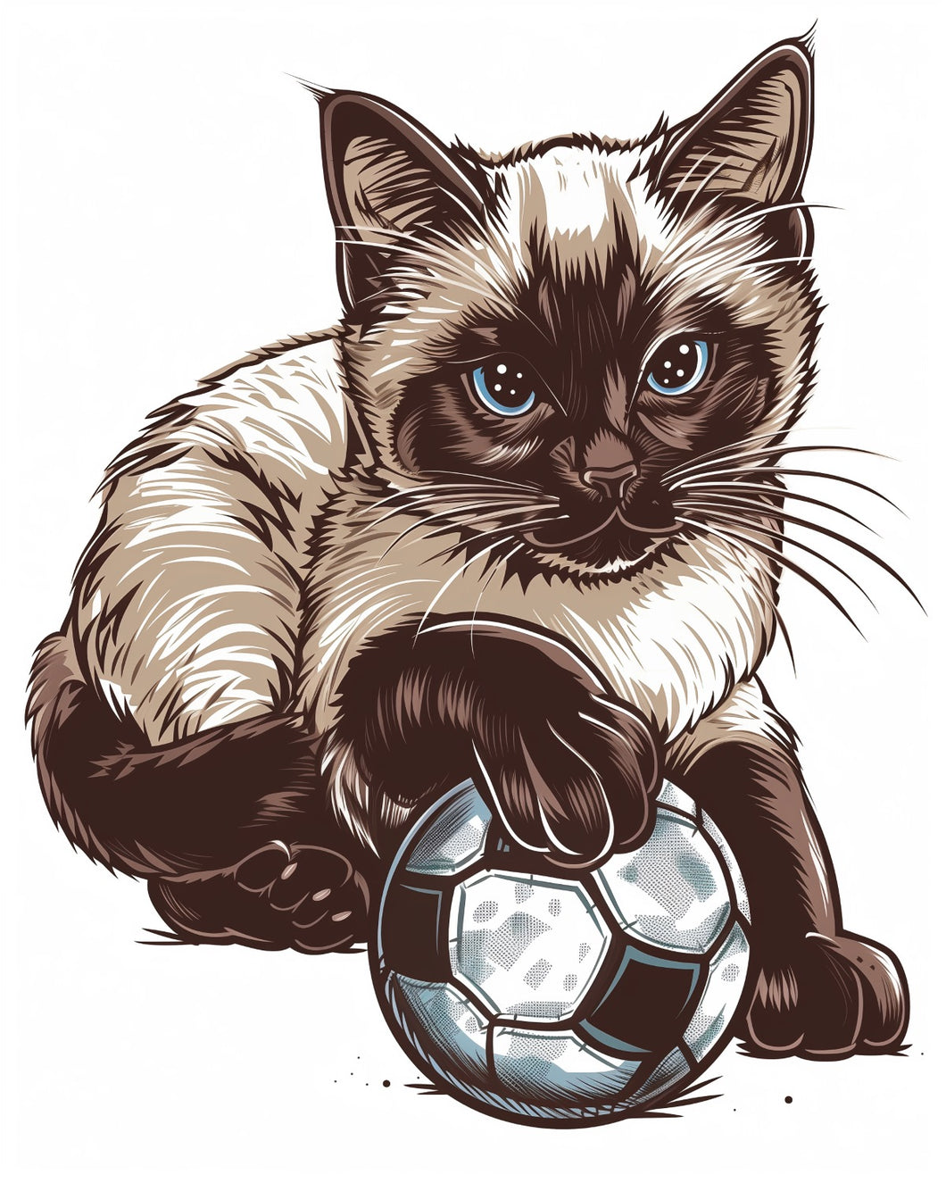 Malen nach Zahlen   Malen nach Zahlen   Katze mit Fußball