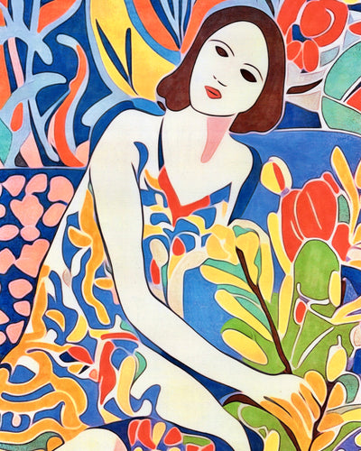 Malen nach Zahlen - Frau mit Blumen by Zamart