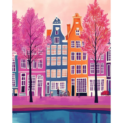 Malen nach Zahlen - Farbenfrohes Amsterdam