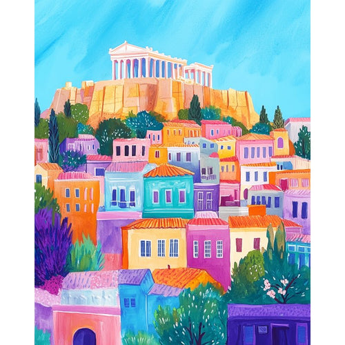 Malen nach Zahlen - Farbenfrohes Athen
