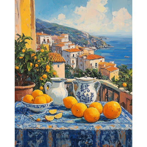 Malen nach Zahlen - Malen nach Zahlen - Orangen mit Aussicht