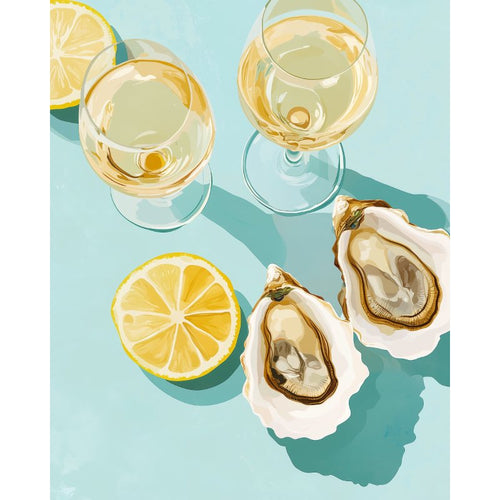 Malen nach Zahlen - Malen nach Zahlen - Weißwein und Austern