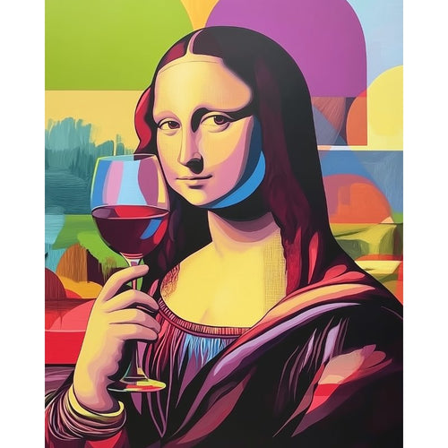 Malen nach Zahlen - Malen nach Zahlen - Mona Lisa trinkt Wein