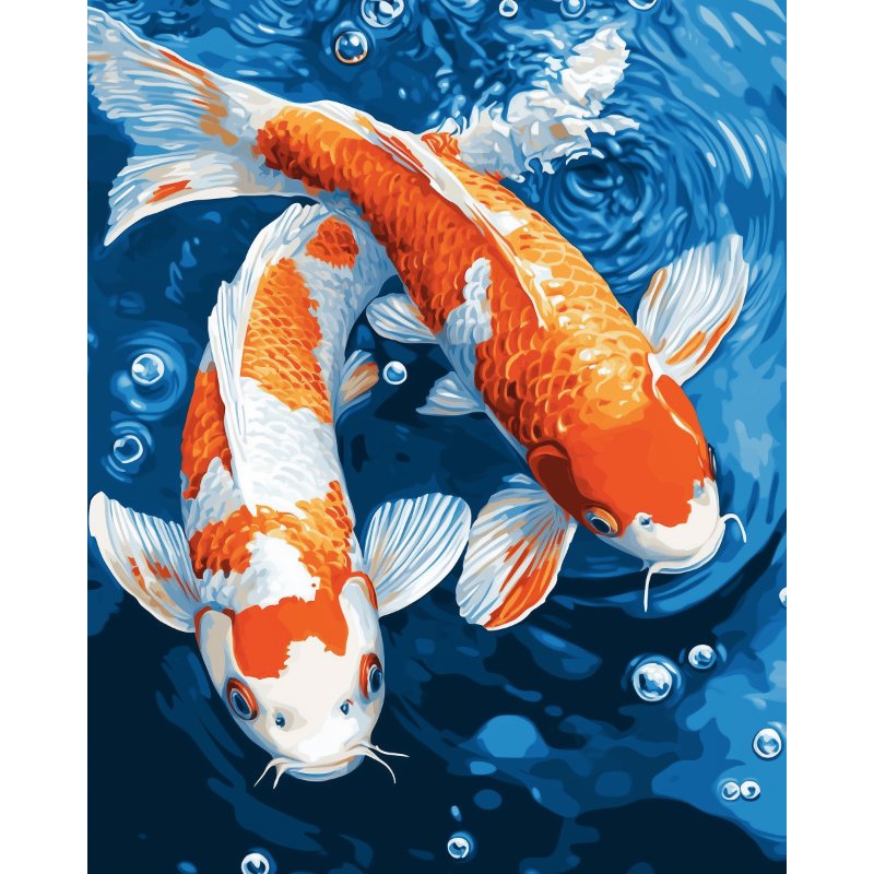Malen nach Zahlen   Malen nach Zahlen   Traditionelle Koi Fische