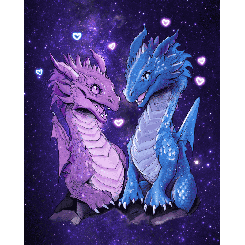 Malen nach Zahlen - Malen nach Zahlen - Dragonlove - by Tiny Tami