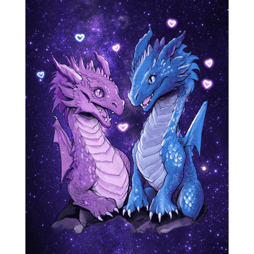 Malen nach Zahlen - Dragonlove - by Tiny Tami
