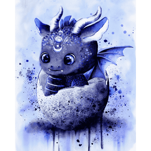 Malen nach Zahlen - Monddrache Moony  - by Tiny Tami