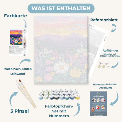 Malen nach Zahlen - Bunte Blumenlandschaft