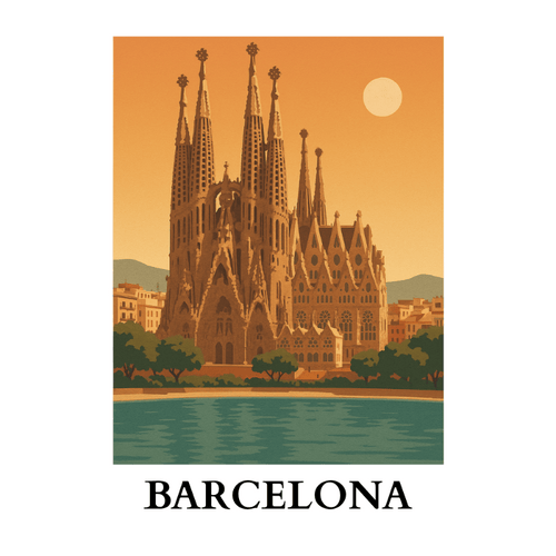 Malen nach Zahlen - Malen nach Zahlen - Reiseposter - Barcelona