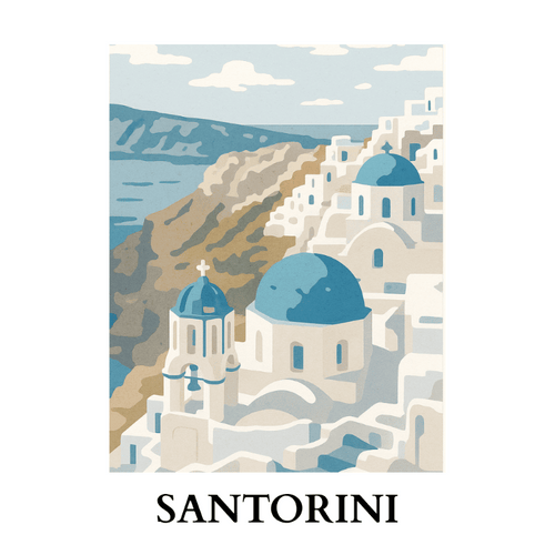 Malen nach Zahlen - Malen nach Zahlen - Reiseposter - Santorini