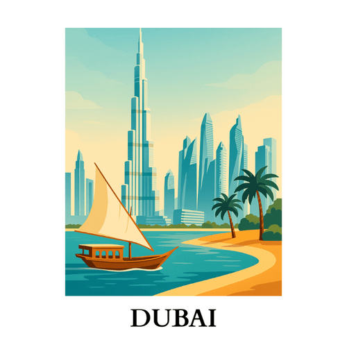 Malen nach Zahlen - Malen nach Zahlen - Reiseposter - Dubai