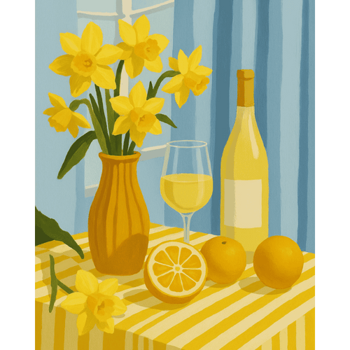 Malen nach Zahlen - Malen nach Zahlen - Lemons wine and flowers