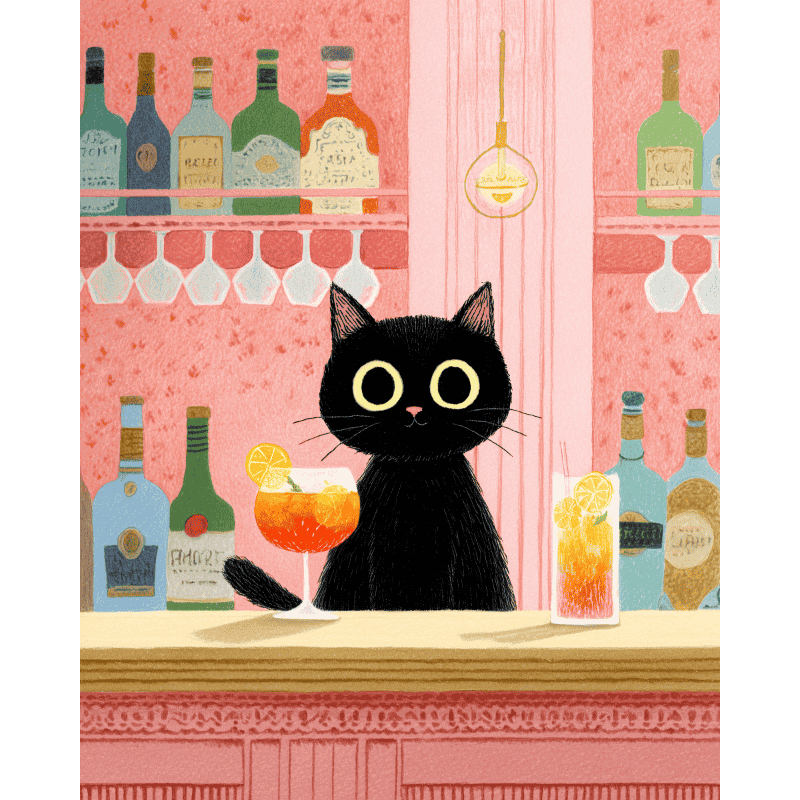 Malen nach Zahlen   Die schwarze Katze in der Bar