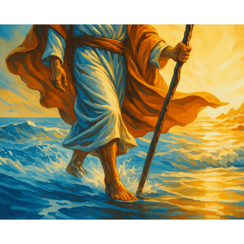 Malen nach Zahlen - Jesus auf dem Wasser